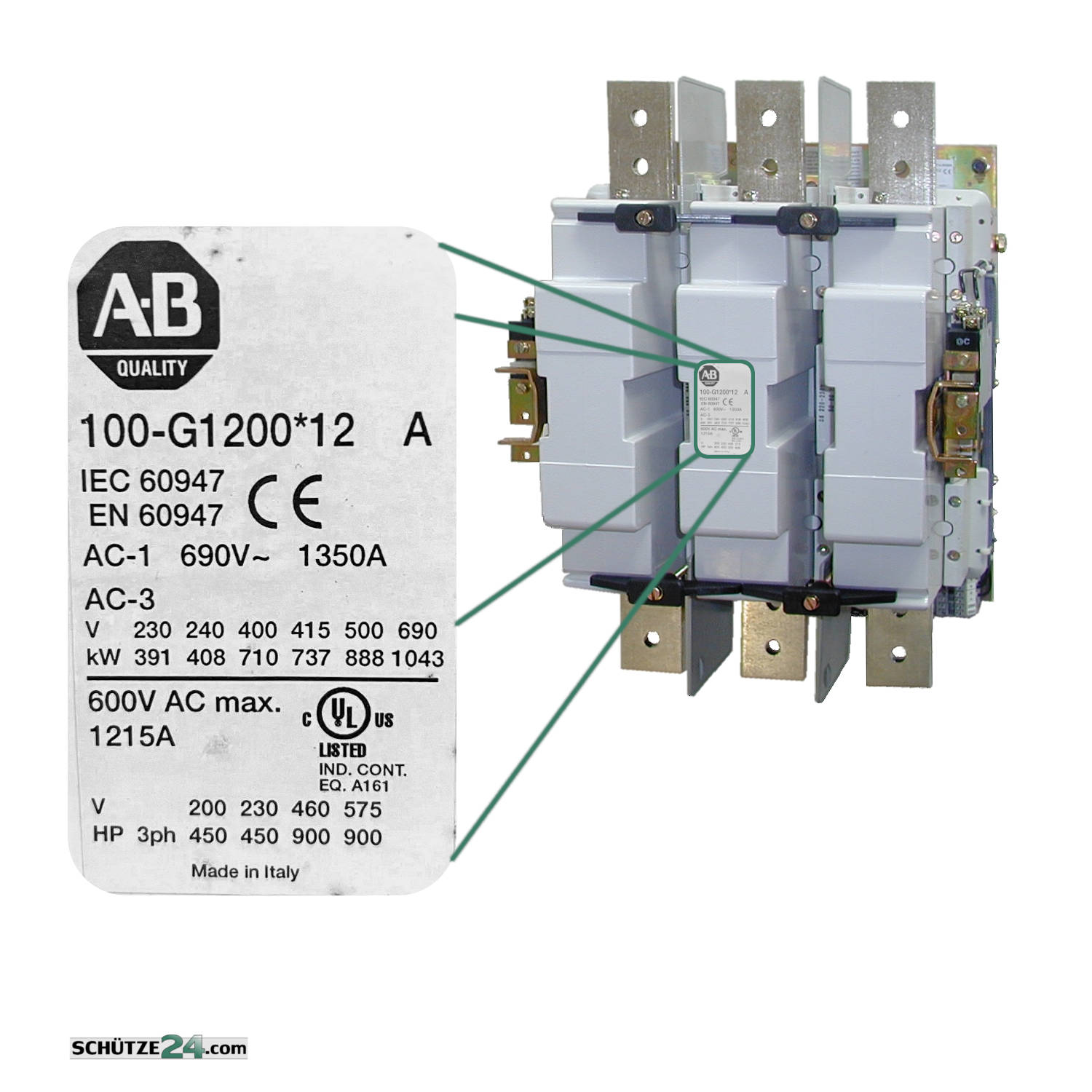 AB 100-G1200-12 Allen Bradley Contuctor Alternative