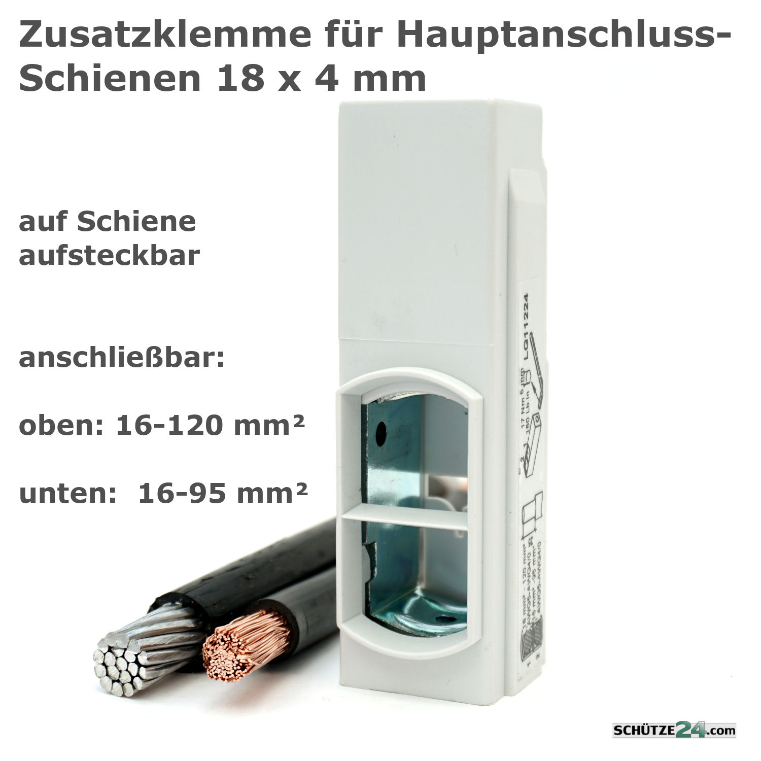LG11224 Schraubklemme ermöglicht anschluss ohne Kabelschuh 16-120 mm²