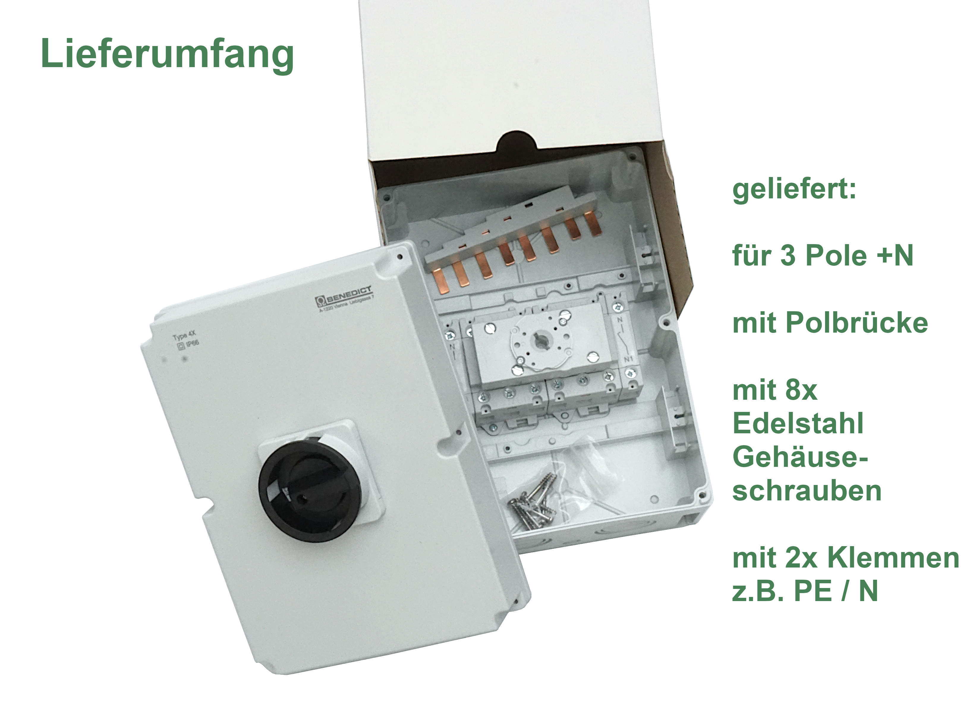 Netzumschalter Ersatzstrom Umschalter Lieferumfang